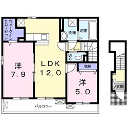 恩智駅 徒歩8分 2階の物件間取画像